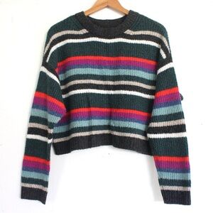 American Eagle Multicolor Striped Crew Neck Sweater